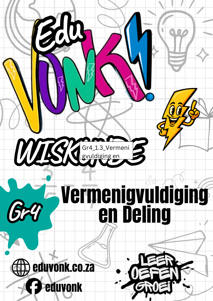 Graad 4: Vermenigvuldiging en Deling (AF)