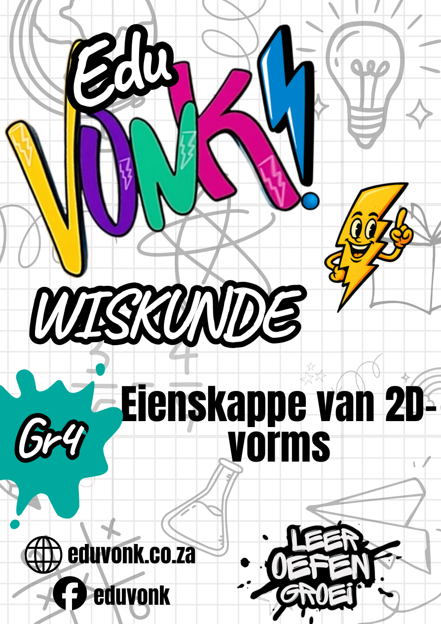 Graad 4: Eienskappe van 2D-vorms werkkaart omslag
