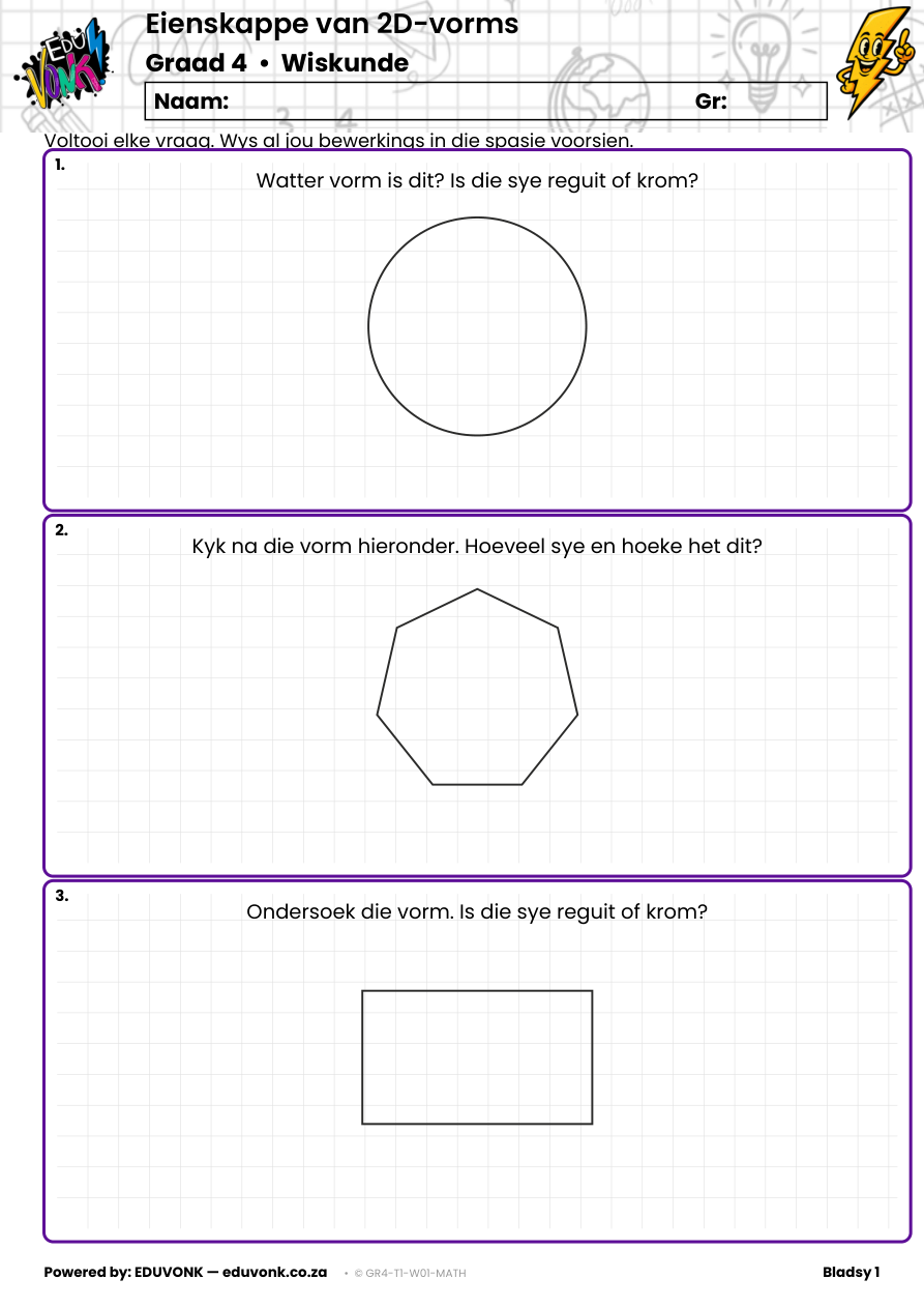 Graad 4: Eienskappe van 2D-vorms (AF) - Image 2