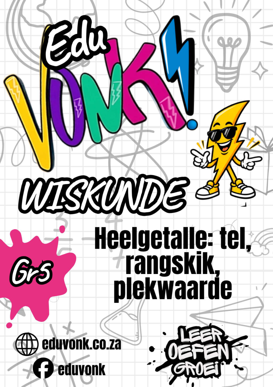 Graad 5: Heelgetalle: tel, rangskik, plekwaarde (AF)