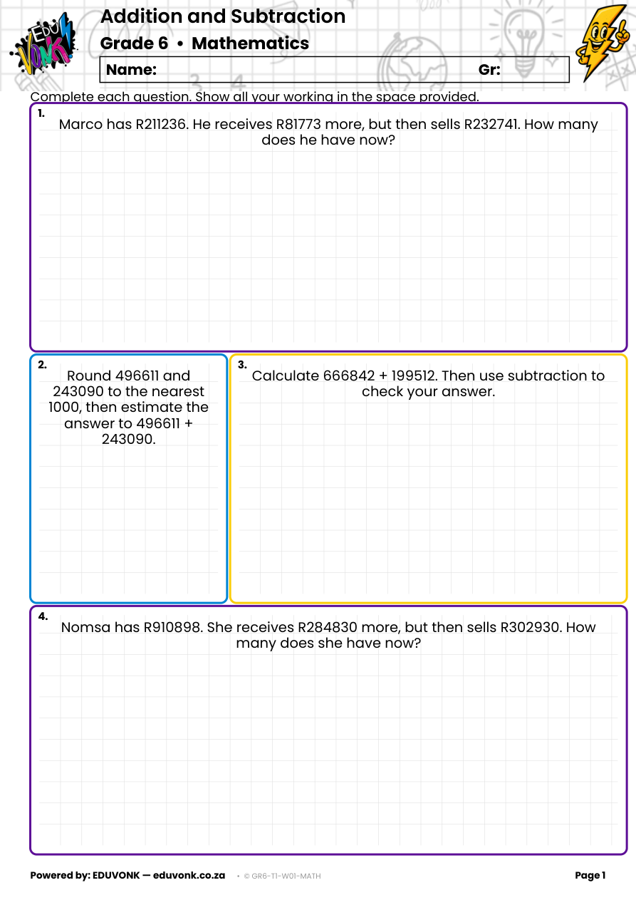 Grade 6: Addition and Subtraction (EN) - Image 2
