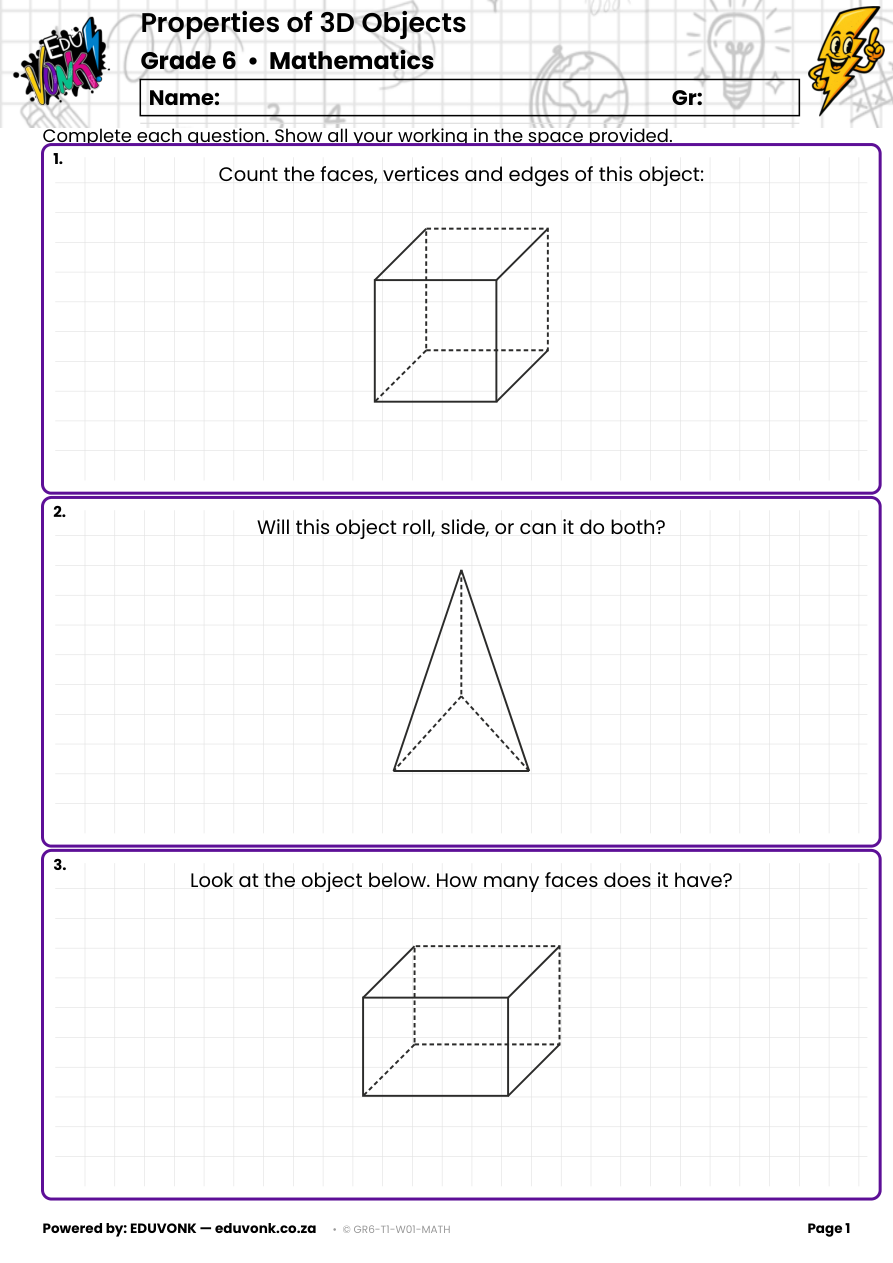 Grade 6: Properties of 3D Objects (EN) - Image 2