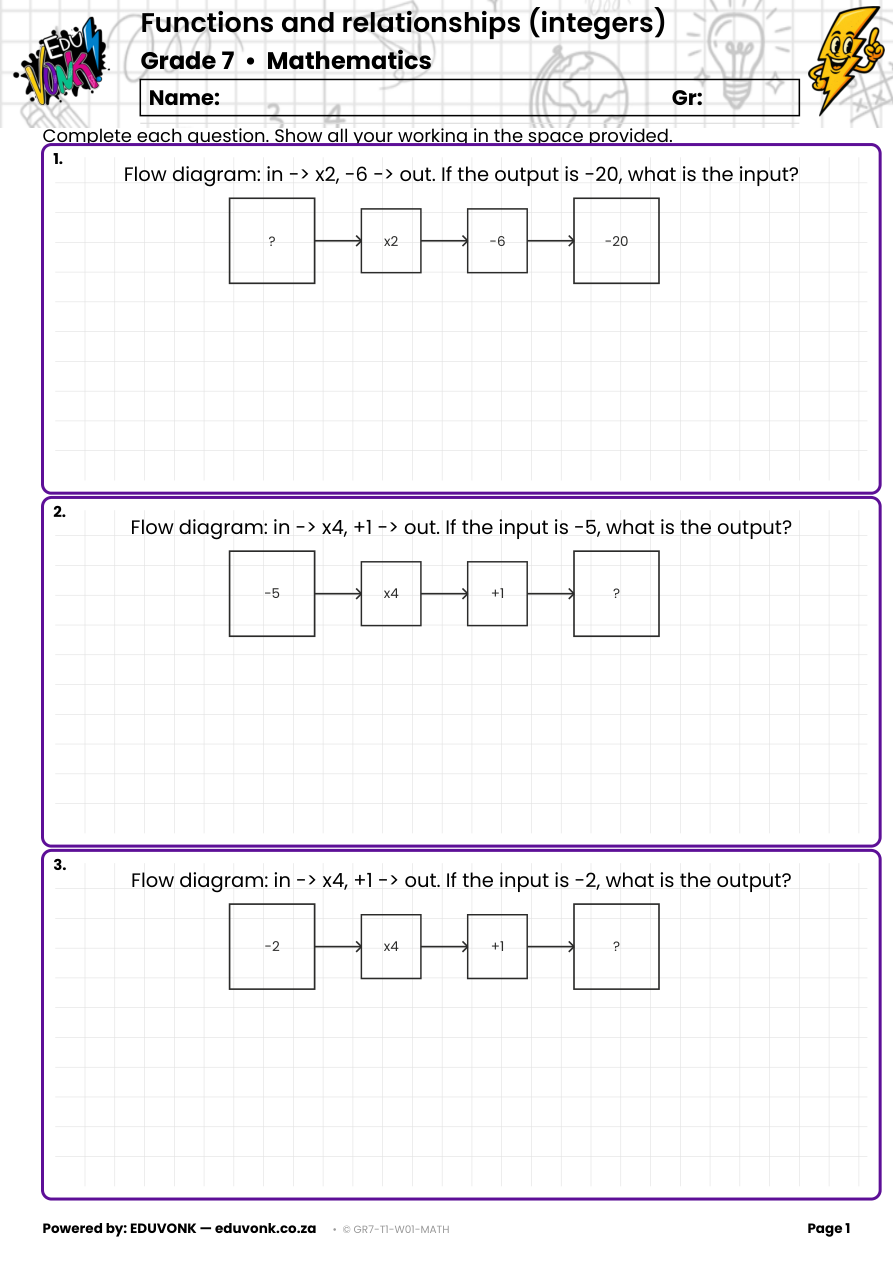Grade 7: Functions and relationships (integers) (EN) - Image 2